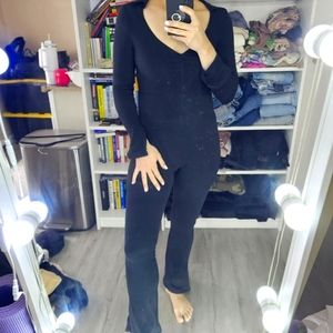 Pretty Little Thing black one piece jumpsuit